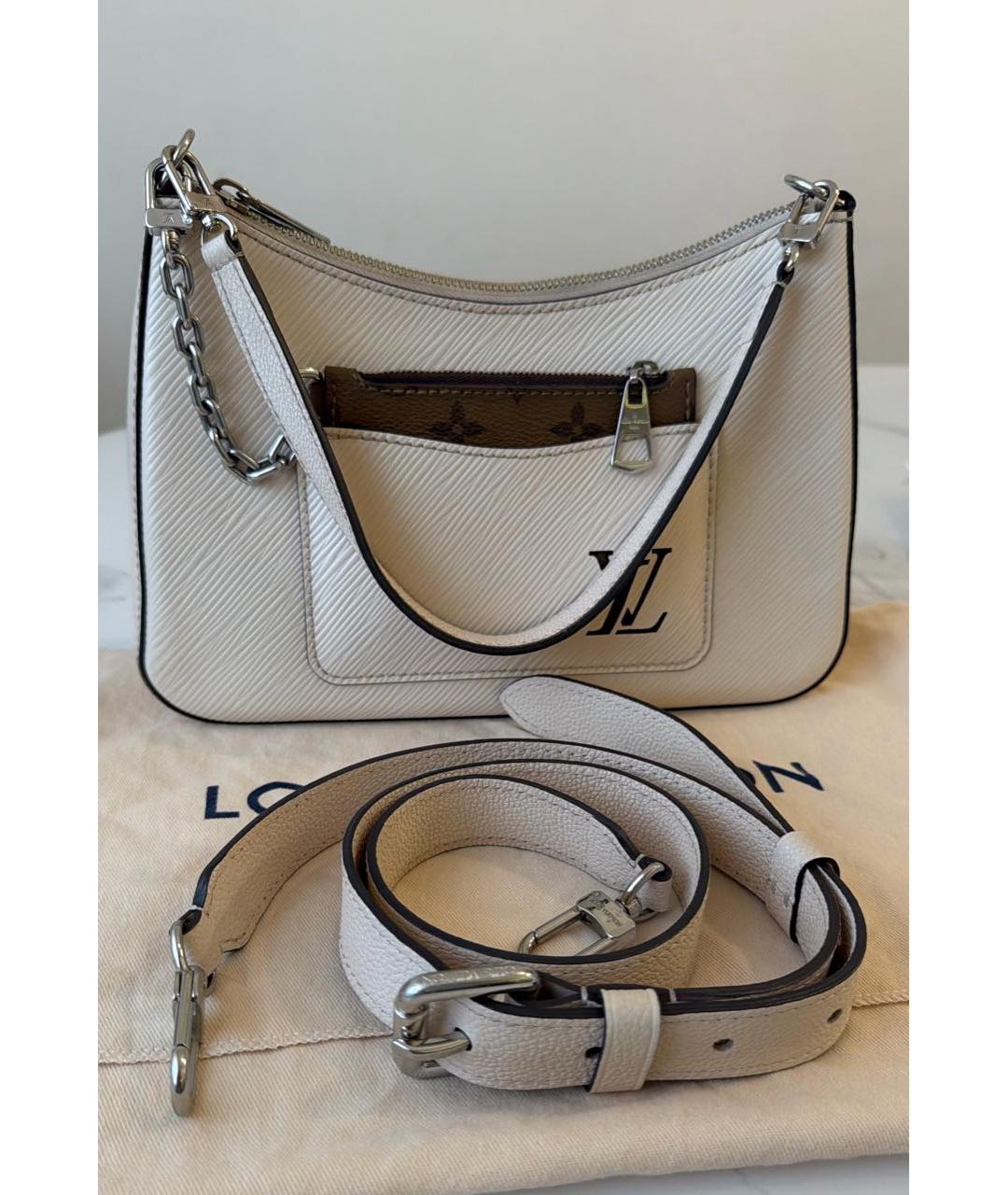 LOUIS VUITTON Бежевая кожаная сумка с короткими ручками, фото 9