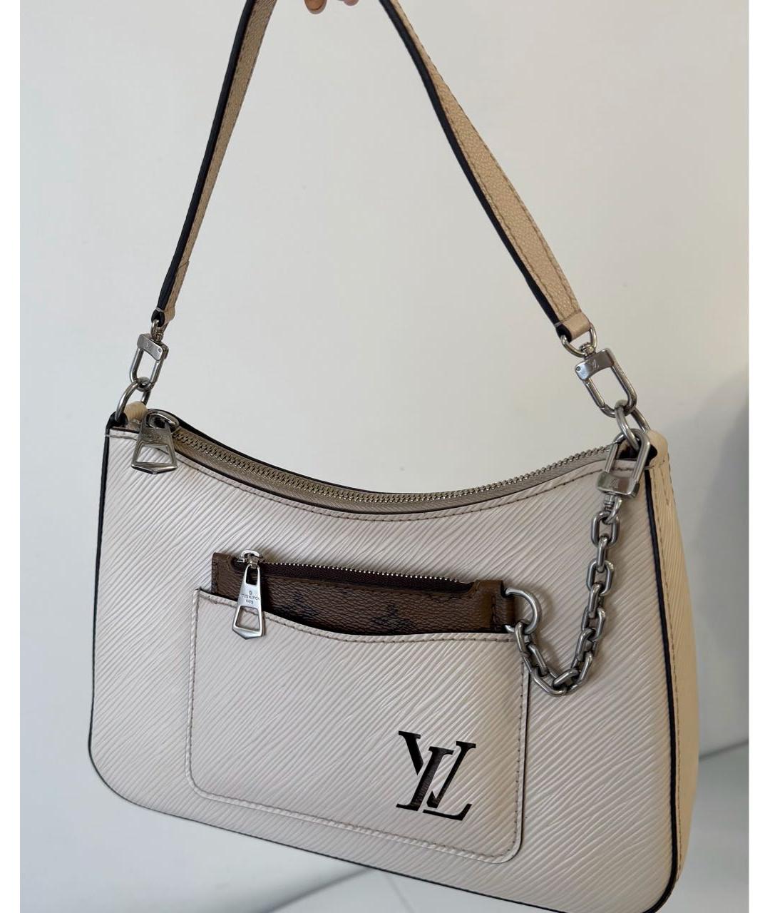 LOUIS VUITTON Бежевая кожаная сумка с короткими ручками, фото 2