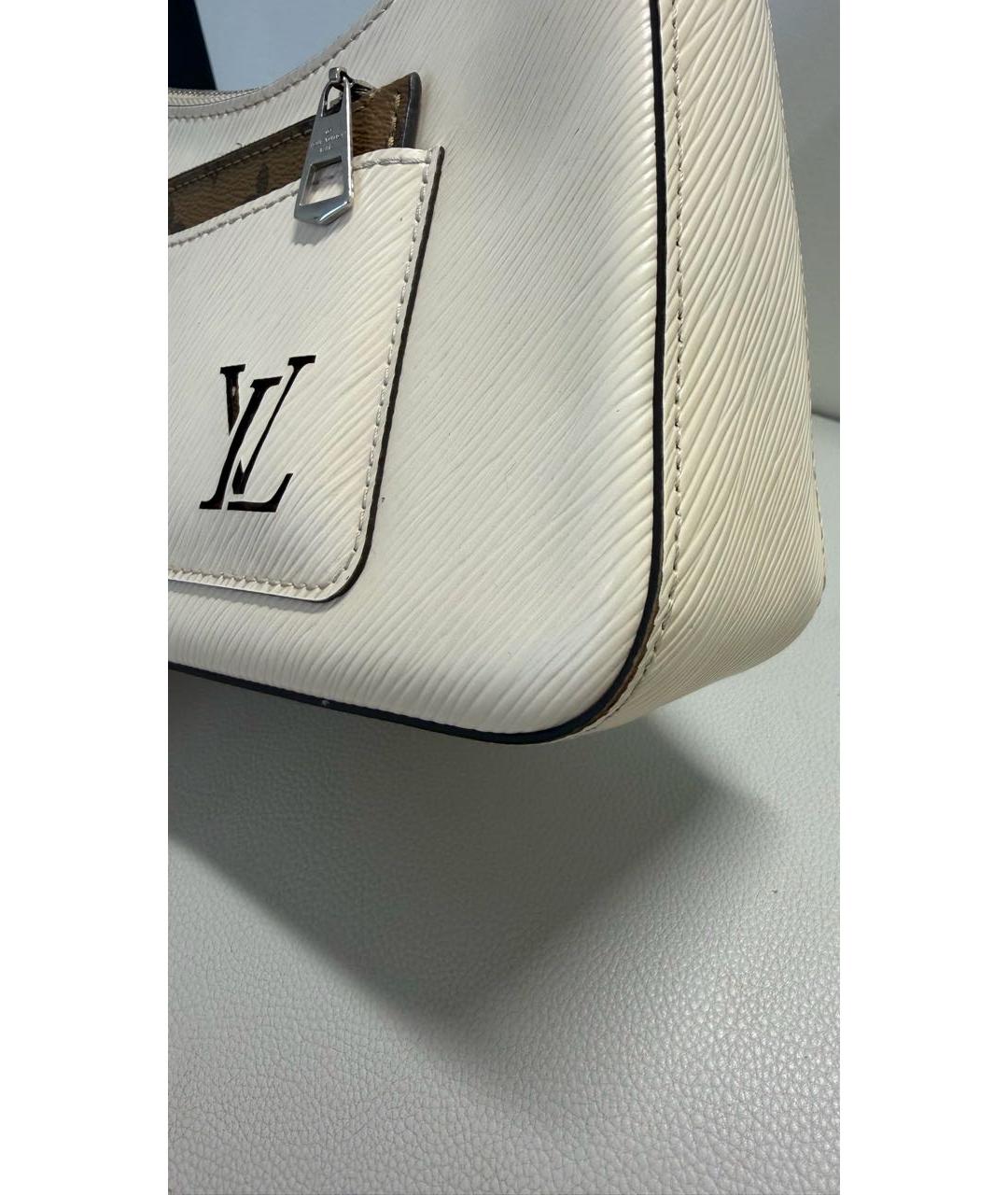 LOUIS VUITTON Бежевая кожаная сумка с короткими ручками, фото 6