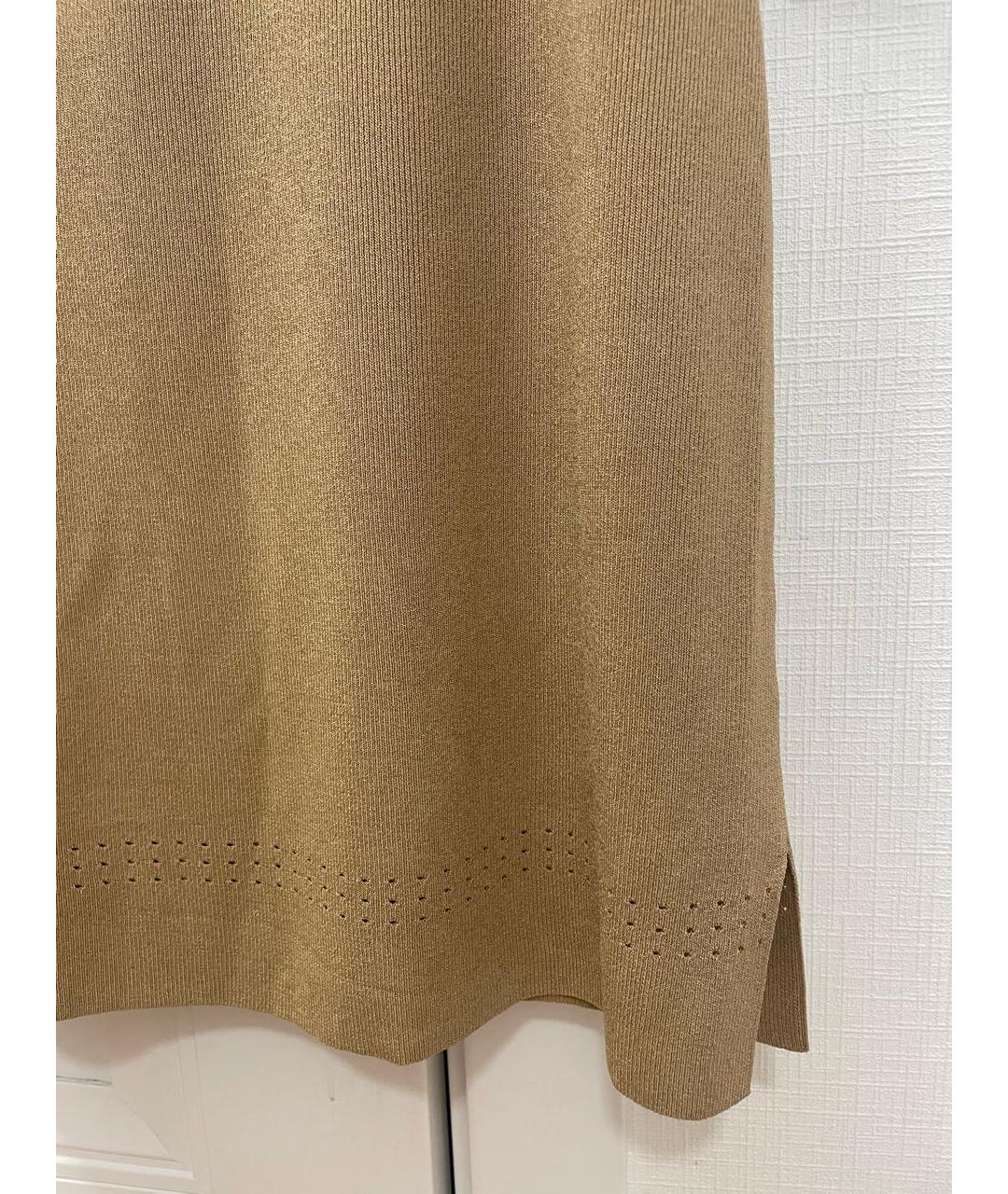 GIUSEPPE DI MORABITO Бежевая полиамидовая юбка миди, фото 5