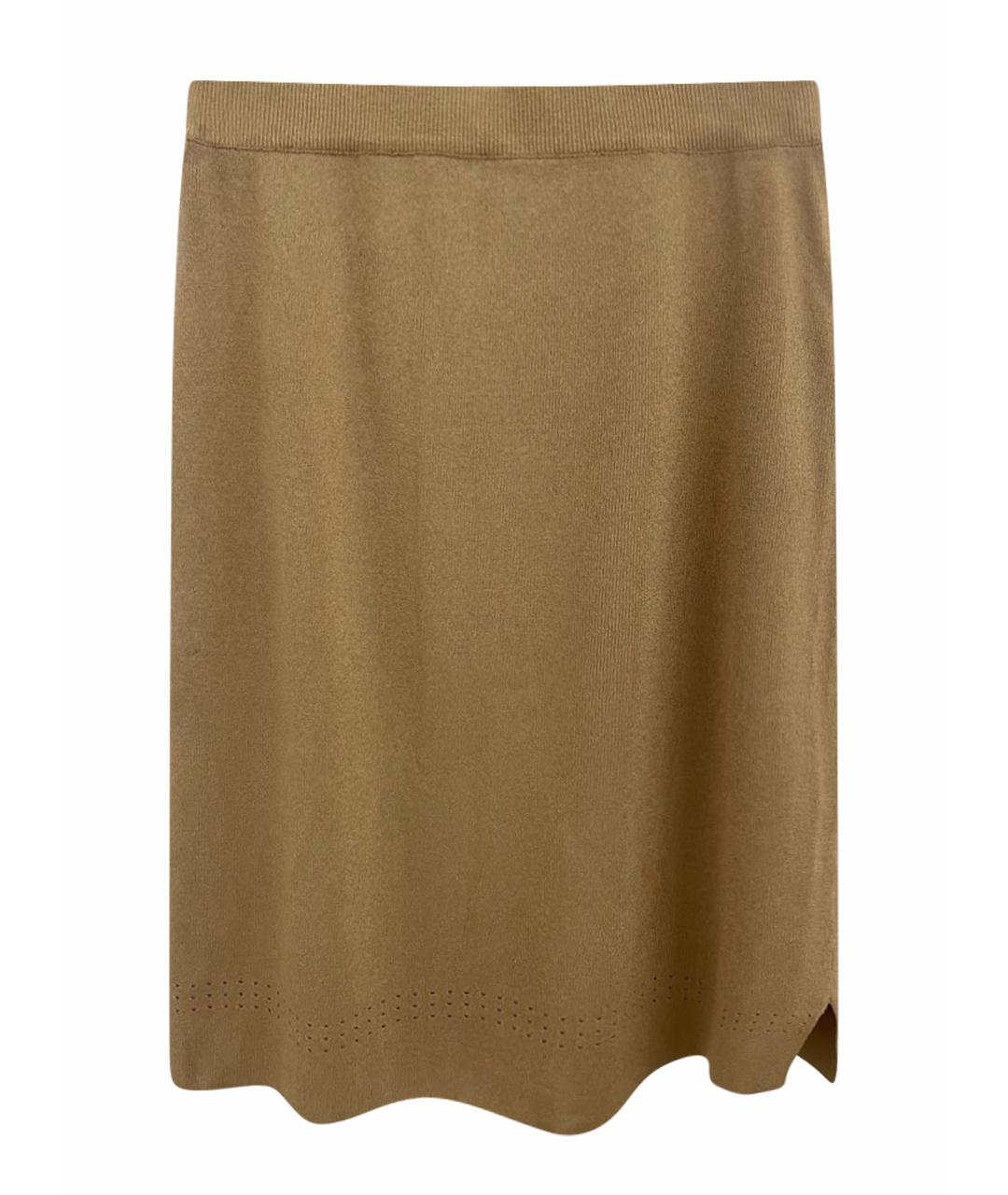 GIUSEPPE DI MORABITO Бежевая полиамидовая юбка миди, фото 1