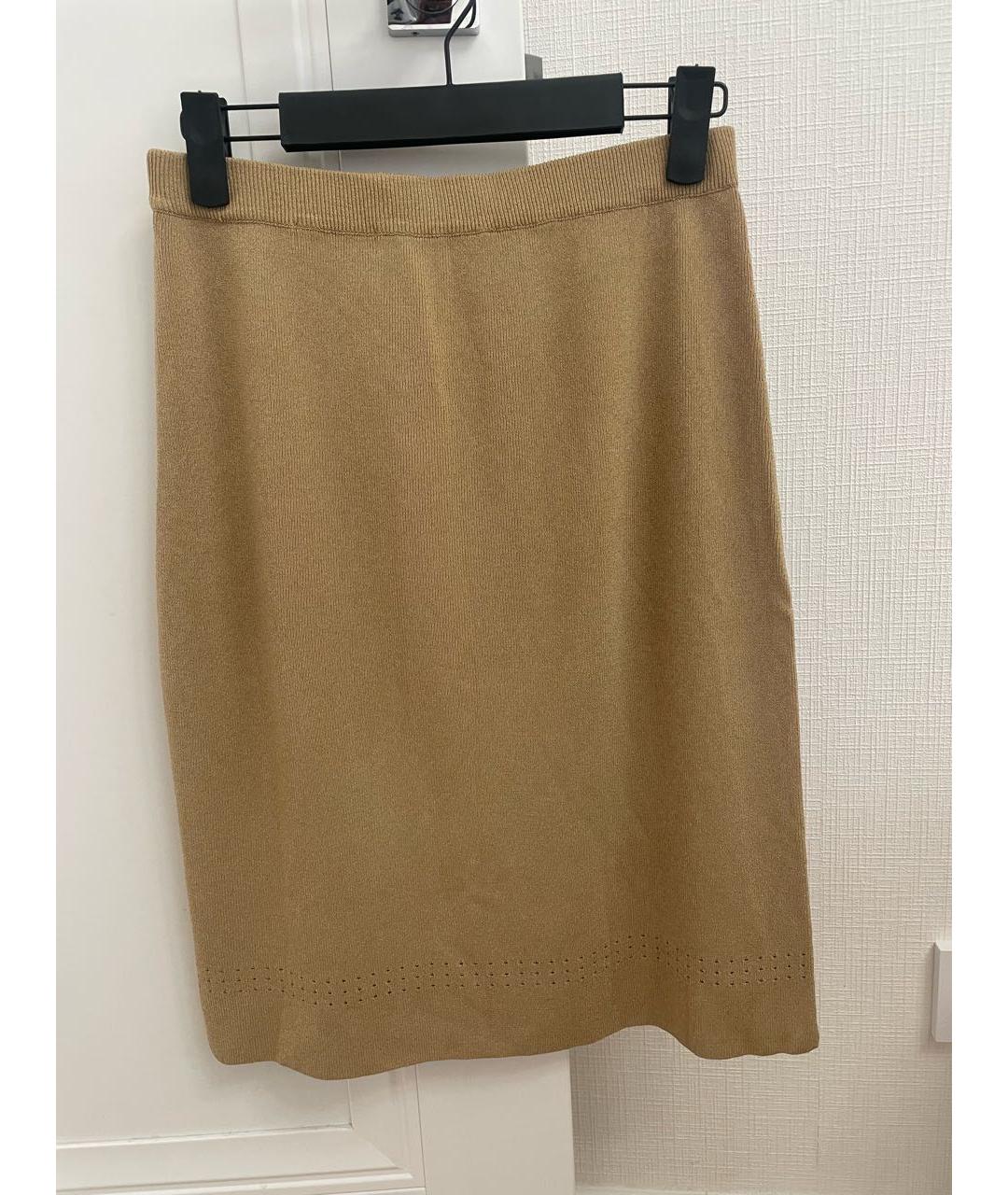 GIUSEPPE DI MORABITO Бежевая полиамидовая юбка миди, фото 2