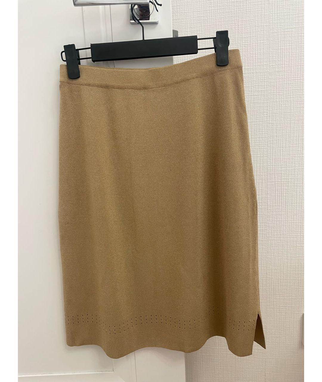 GIUSEPPE DI MORABITO Бежевая полиамидовая юбка миди, фото 6