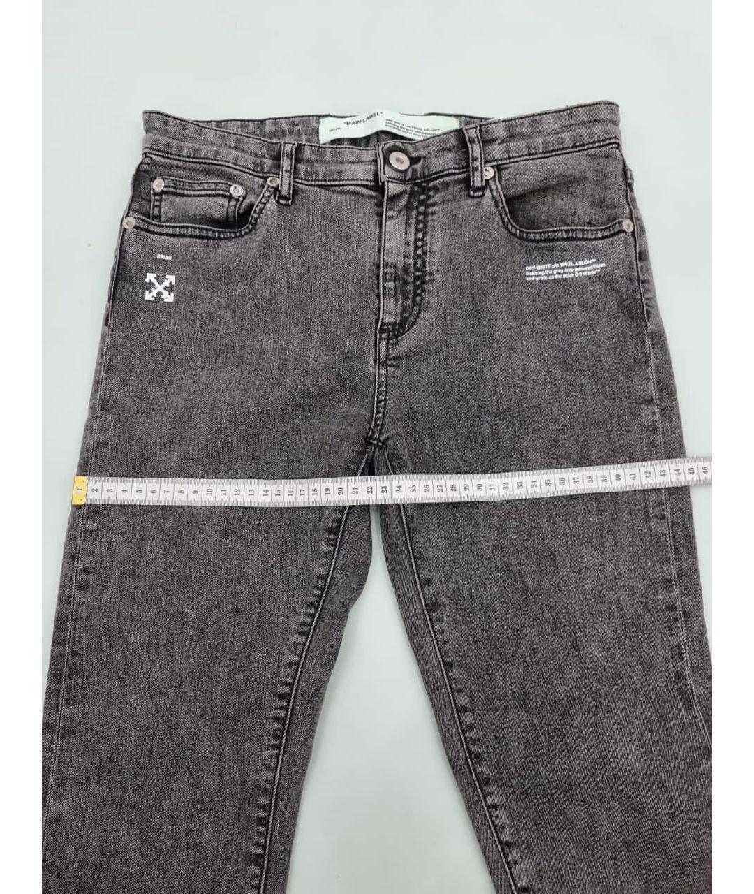 OFF-WHITE Серые хлопко-эластановые бриджи, фото 5