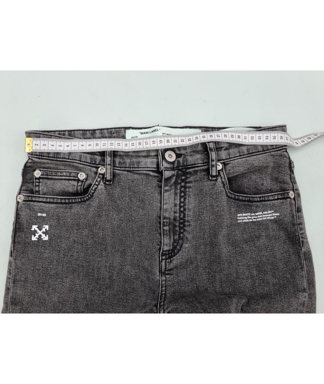 OFF-WHITE Серые хлопко-эластановые бриджи, фото 6