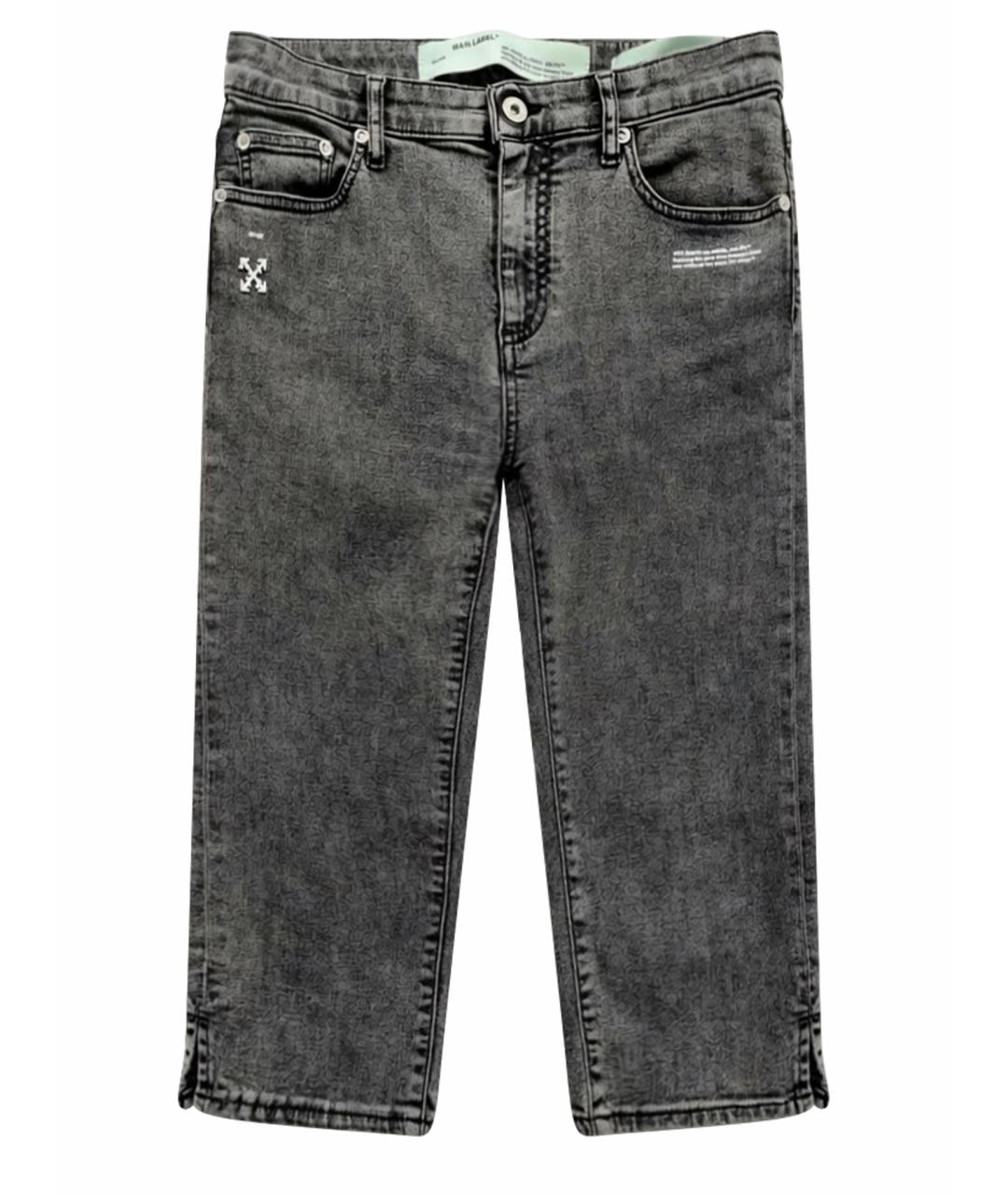 OFF-WHITE Серые хлопко-эластановые бриджи, фото 1