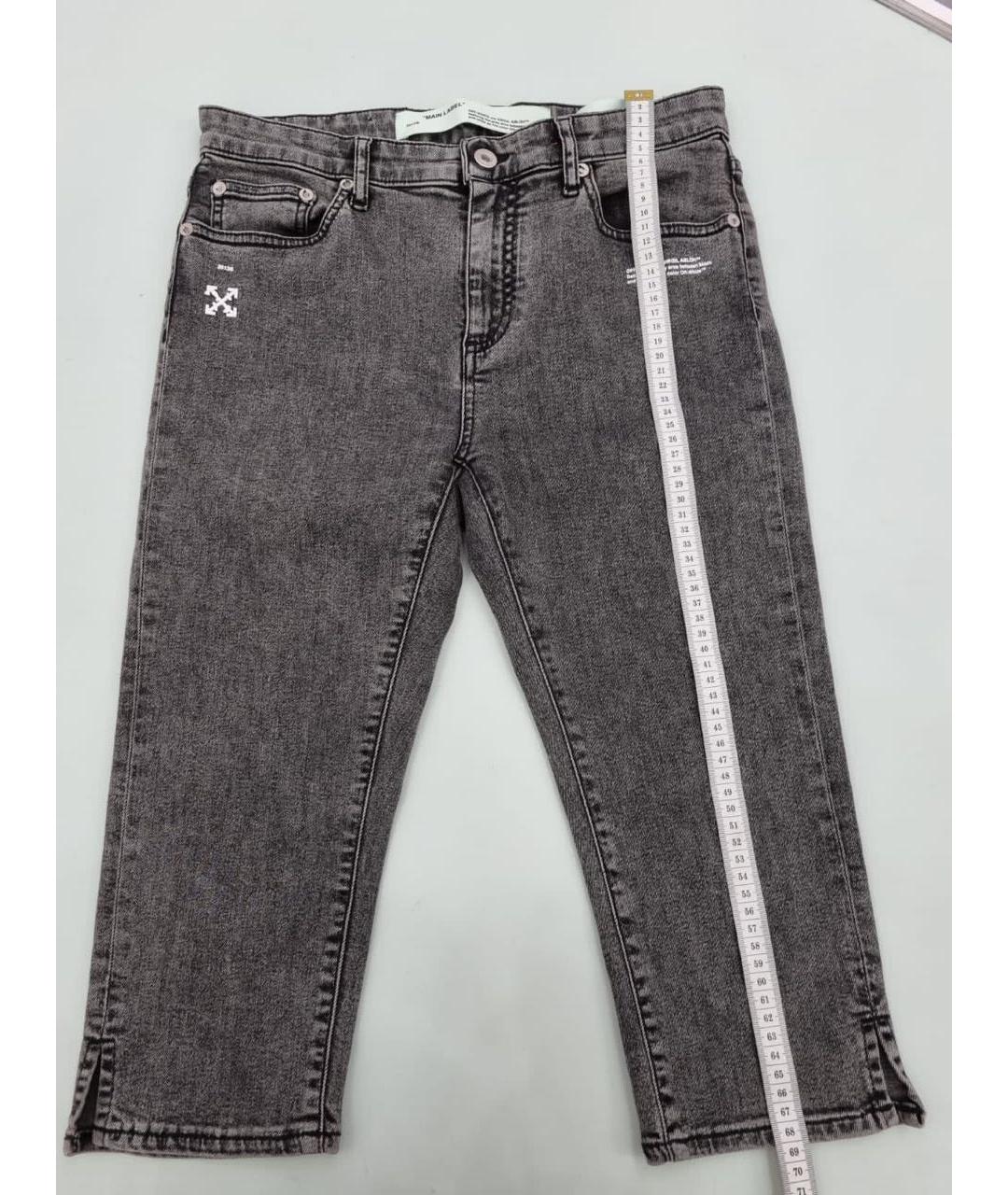 OFF-WHITE Серые хлопко-эластановые бриджи, фото 7