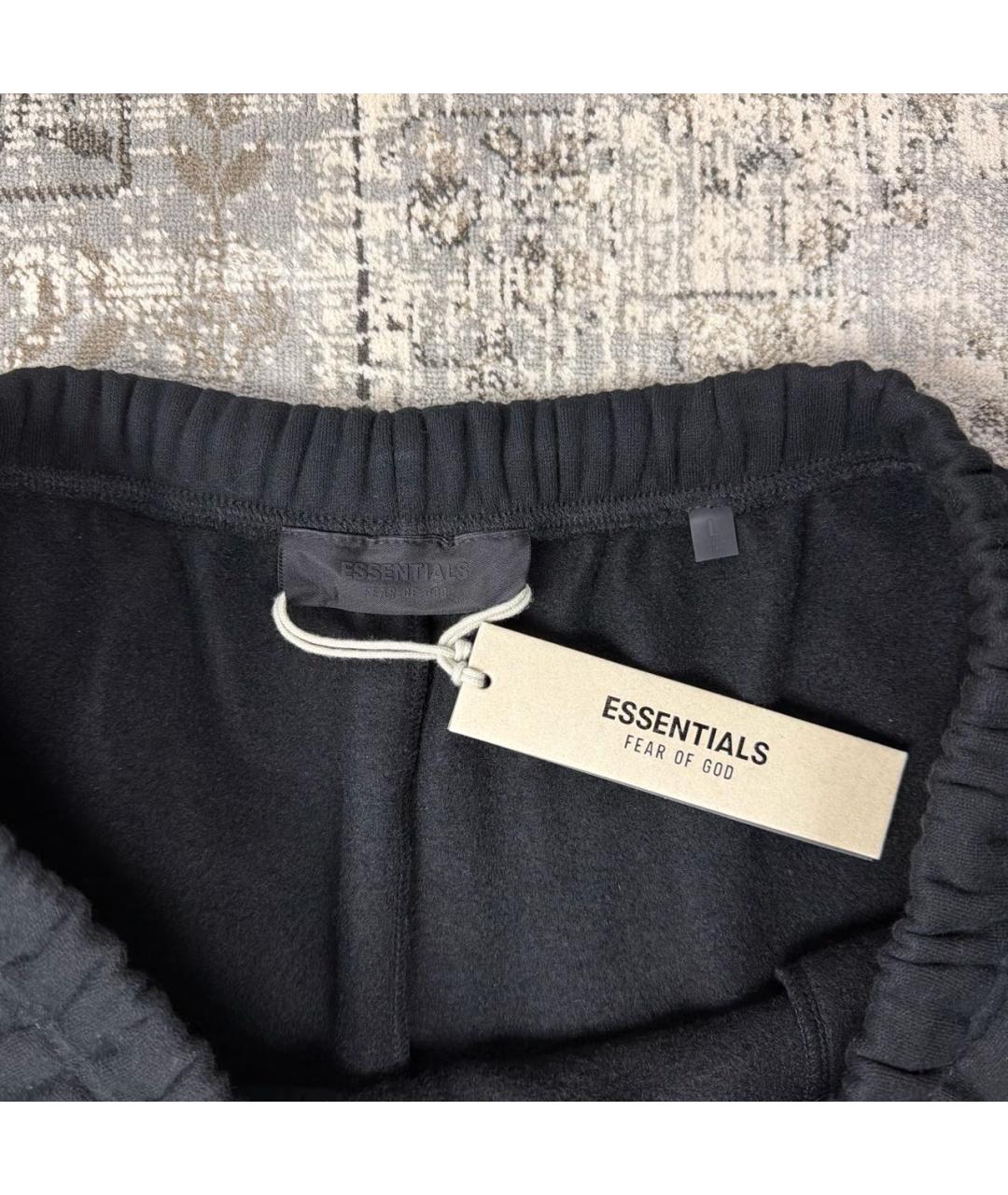 FEAR OF GOD ESSENTIALS Черные хлопко-эластановые повседневные брюки, фото 3