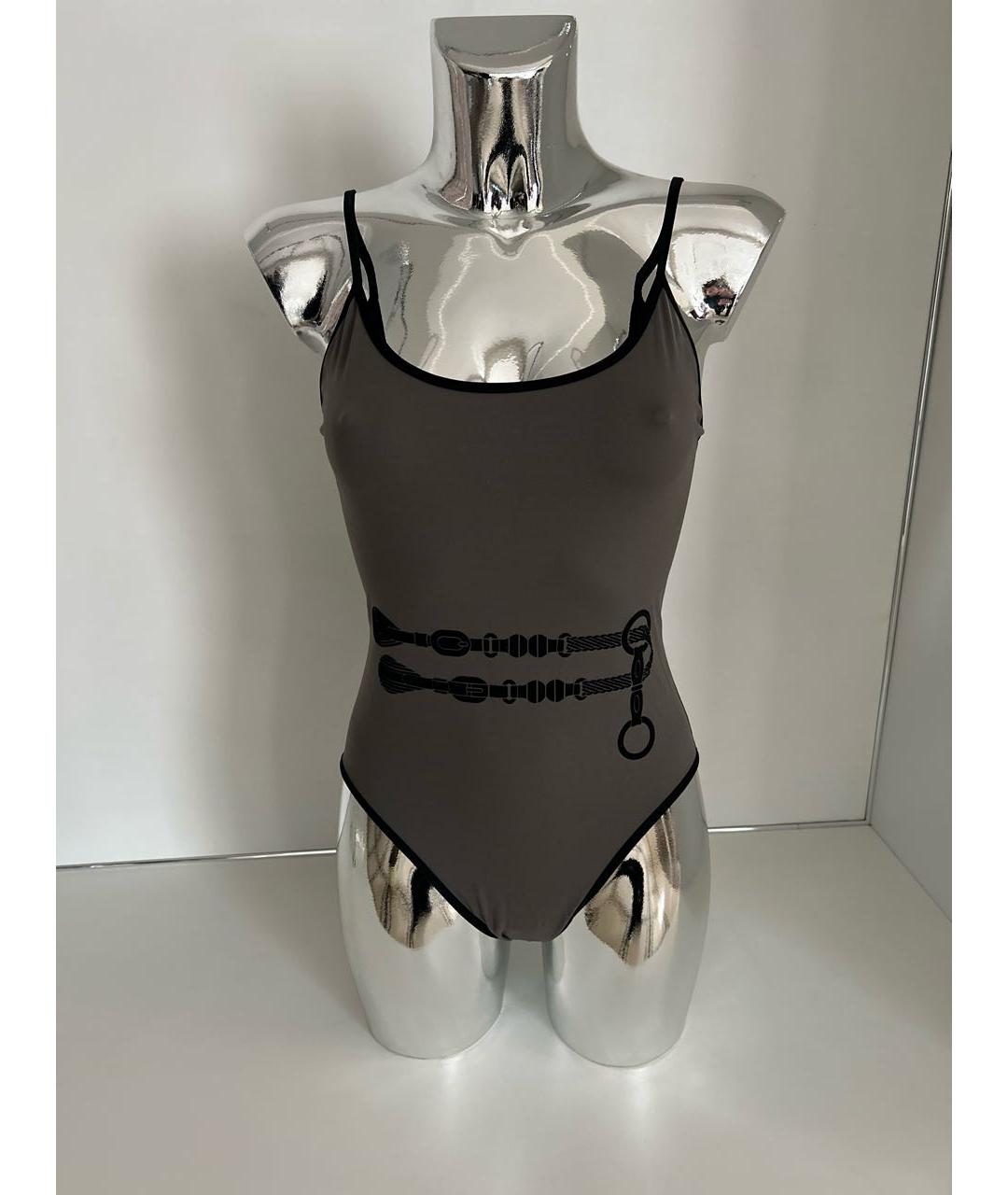 HERMES Антрацитовый полиамидовый купальник, фото 9