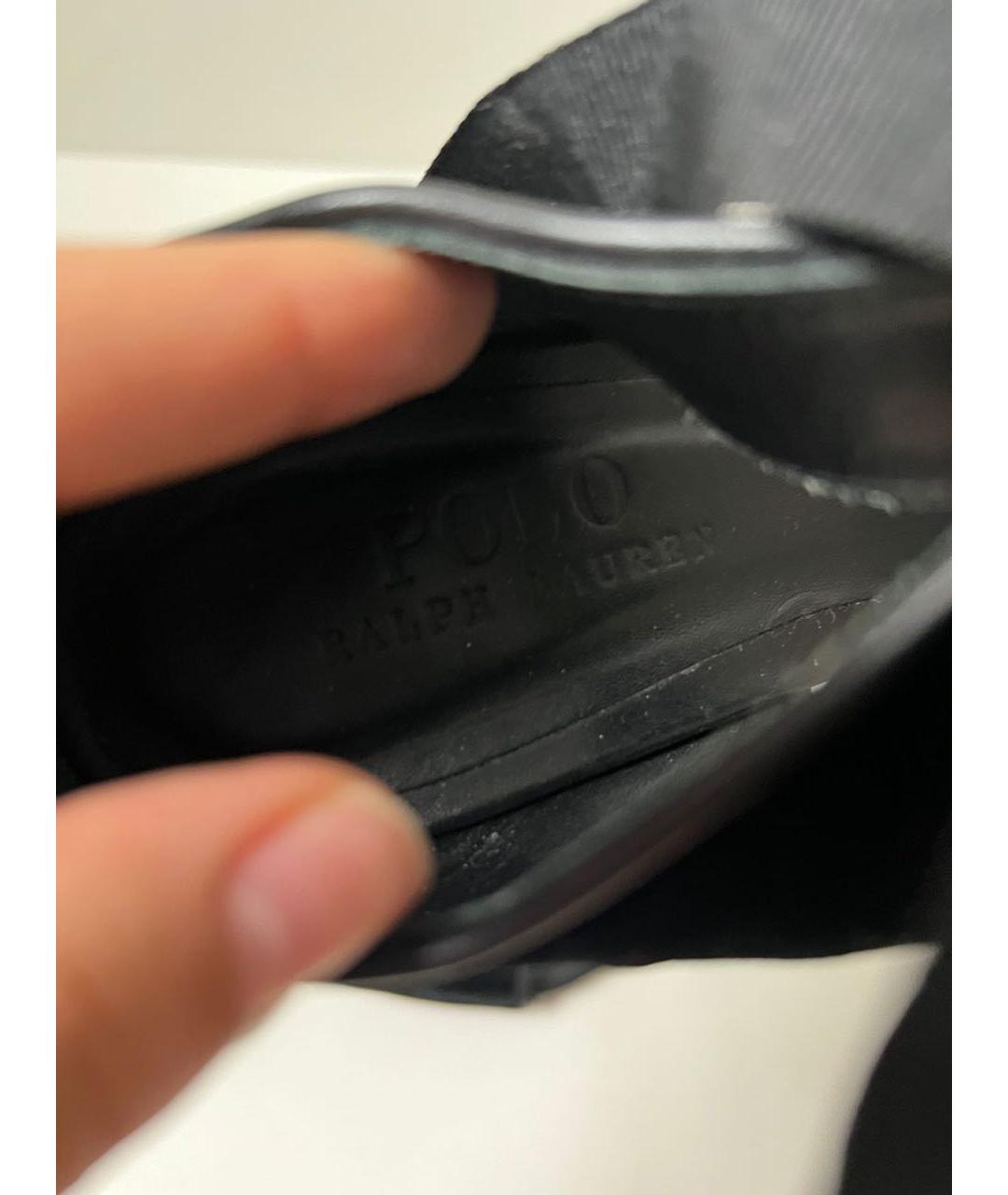 POLO RALPH LAUREN Черные бархатные босоножки, фото 5