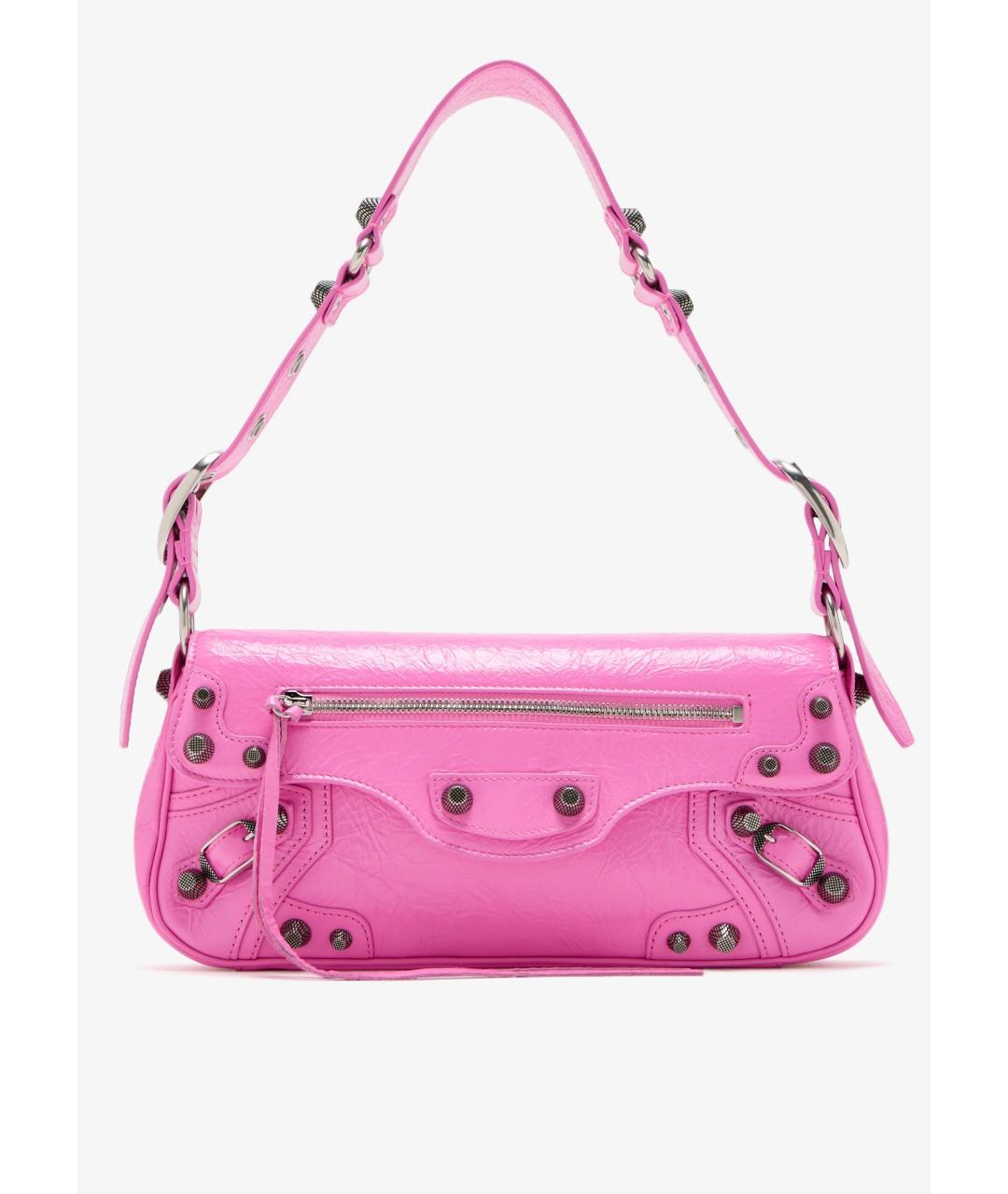 BALENCIAGA Розовая кожаная сумка через плечо, фото 4