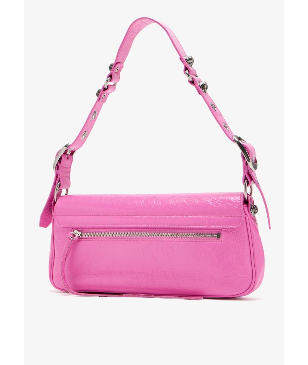 BALENCIAGA Розовая кожаная сумка через плечо, фото 6