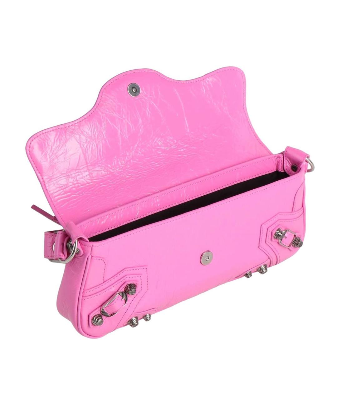 BALENCIAGA Розовая кожаная сумка через плечо, фото 7