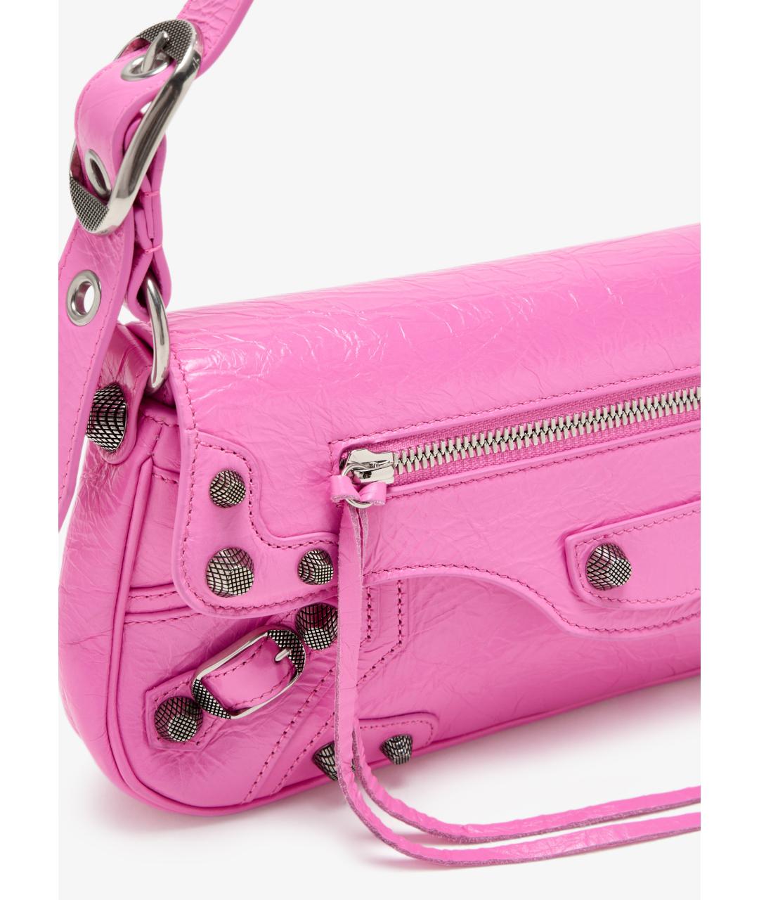 BALENCIAGA Розовая кожаная сумка через плечо, фото 5