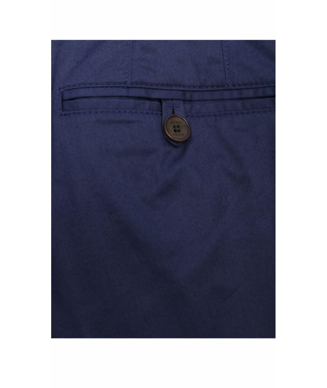 ETRO Синие хлопковые повседневные брюки, фото 4