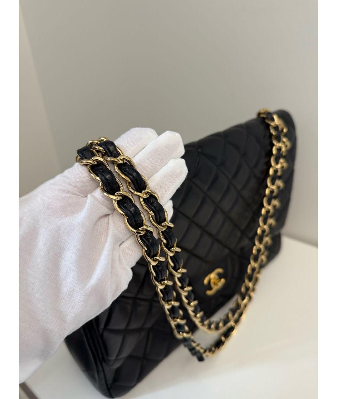 CHANEL Черная кожаная сумка через плечо, фото 6