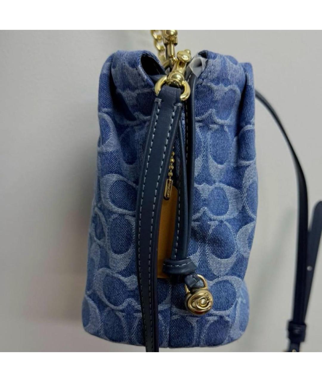 COACH Синяя деним сумка через плечо, фото 6