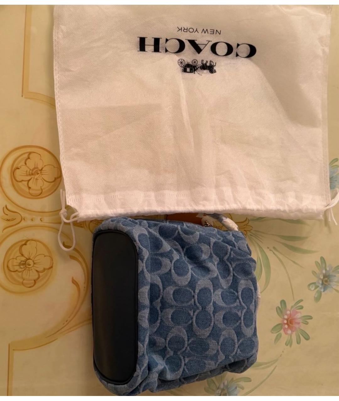 COACH Синяя деним сумка через плечо, фото 8