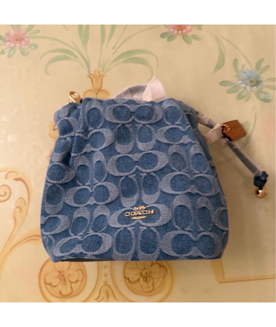 COACH Синяя деним сумка через плечо, фото 7