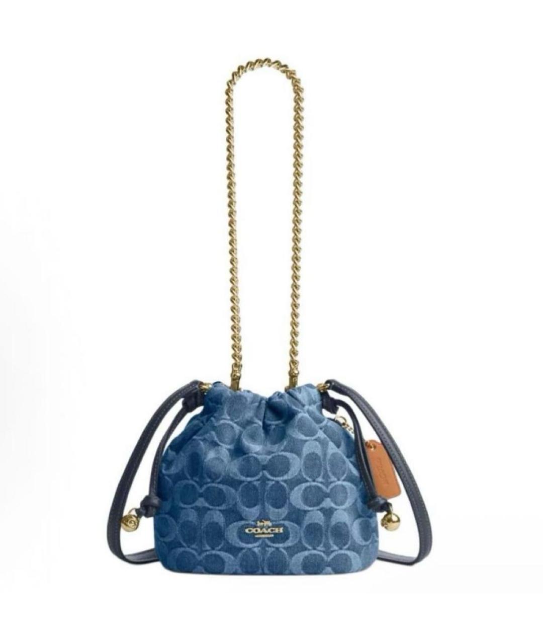 COACH Синяя деним сумка через плечо, фото 9