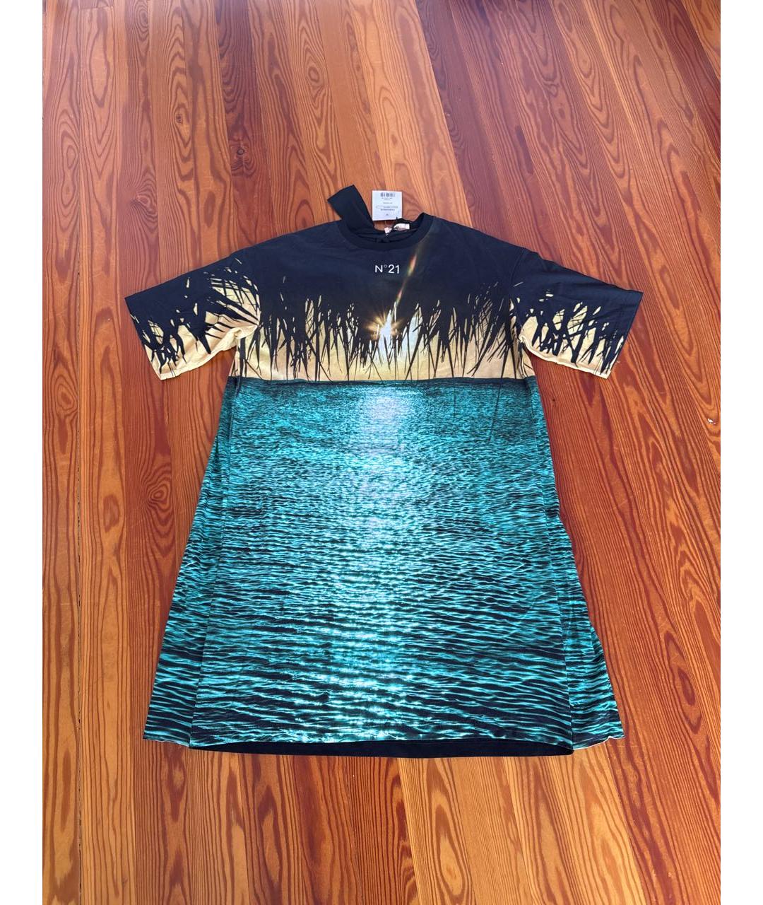 NO. 21 Мульти хлопко-эластановое платье, фото 5