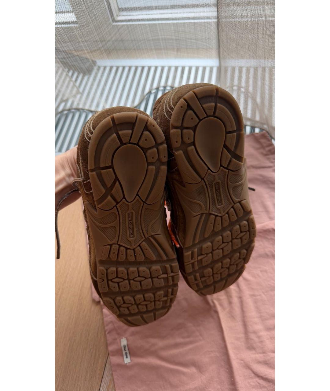 MIU MIU Коричневые замшевые кроссовки, фото 4