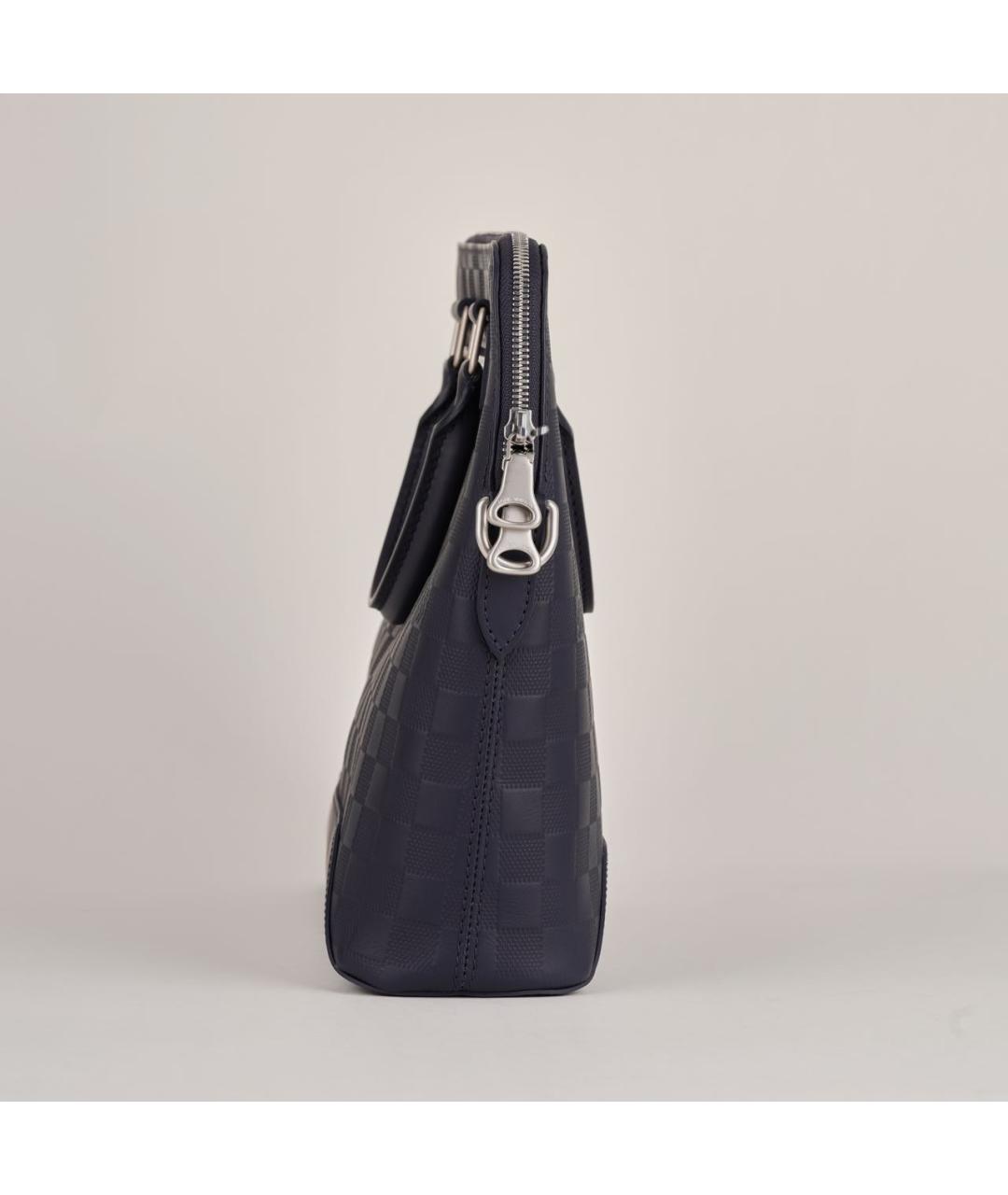 LOUIS VUITTON Темно-синий кожаный портфель, фото 6