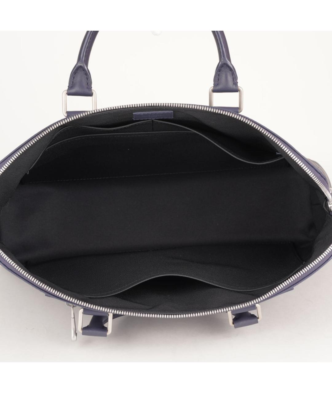 LOUIS VUITTON Темно-синий кожаный портфель, фото 8