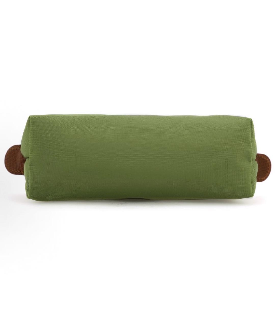 LONGCHAMP Зеленая жаккардовая сумка с короткими ручками, фото 4