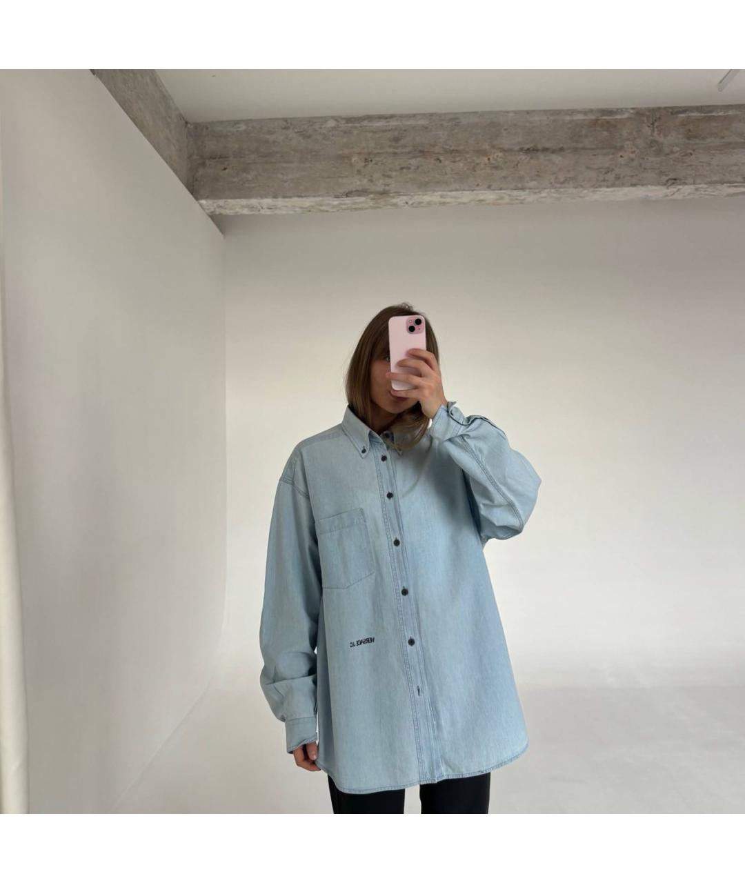 VERSACE JEANS COUTURE Голубая хлопковая рубашка, фото 4