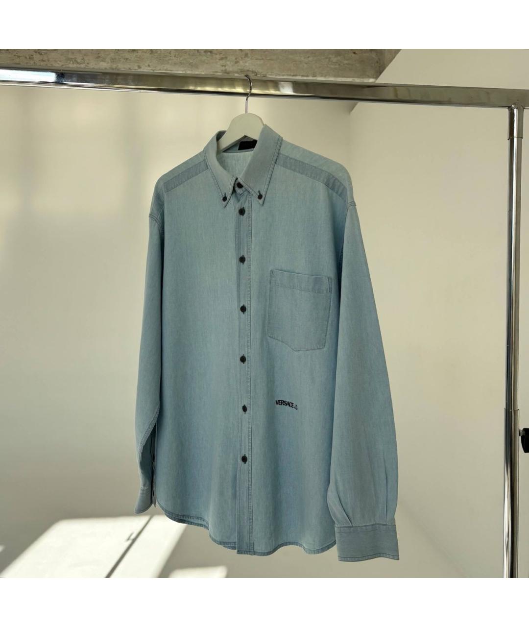 VERSACE JEANS COUTURE Голубая хлопковая рубашка, фото 8