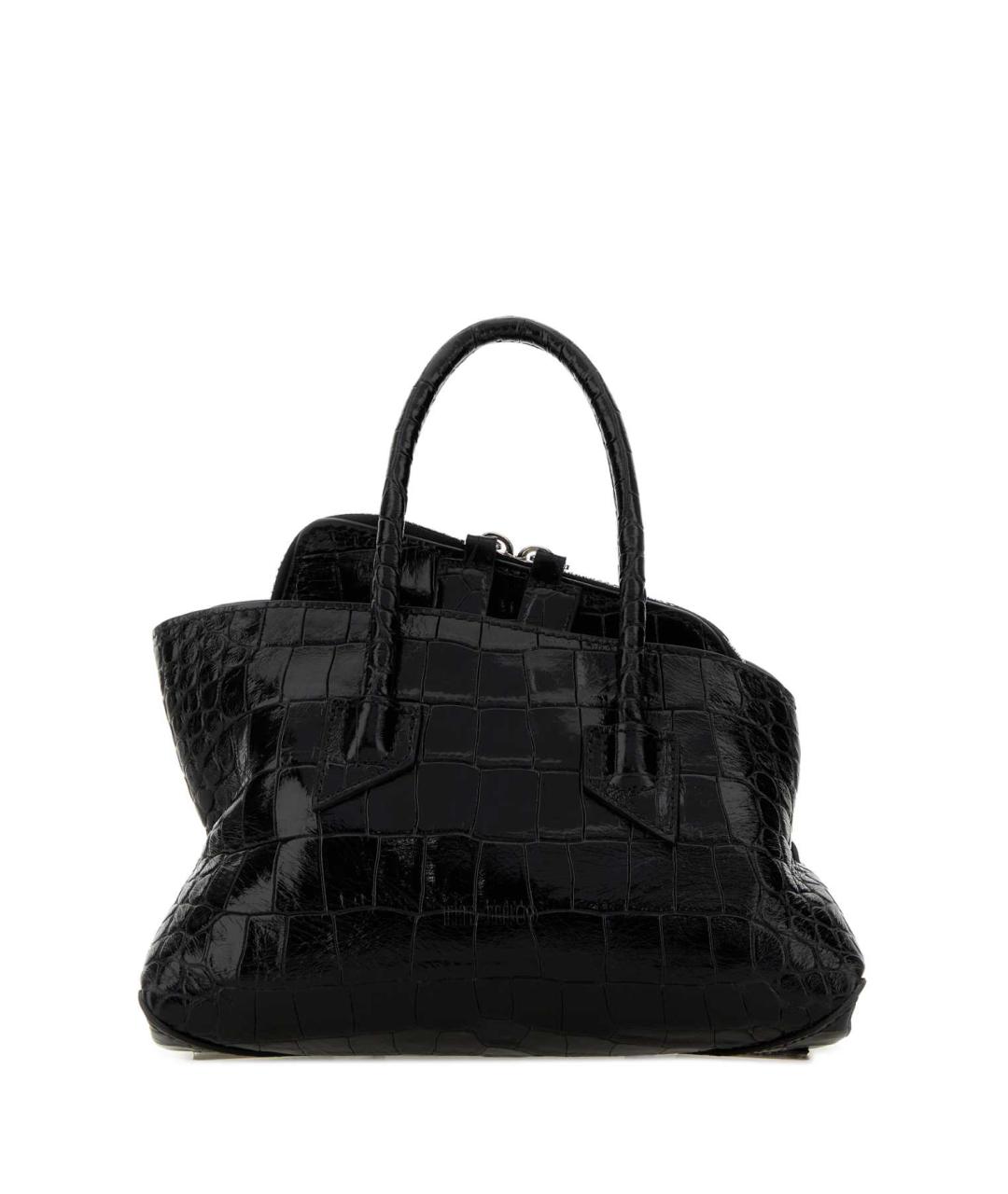 THE ATTICO Черная кожаная сумка тоут, фото 1