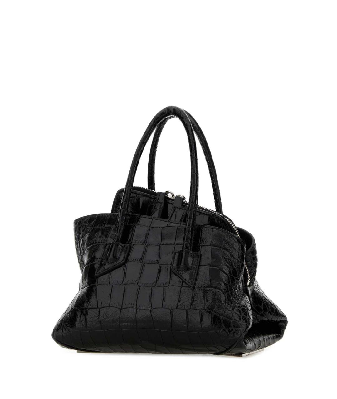 THE ATTICO Черная кожаная сумка тоут, фото 2