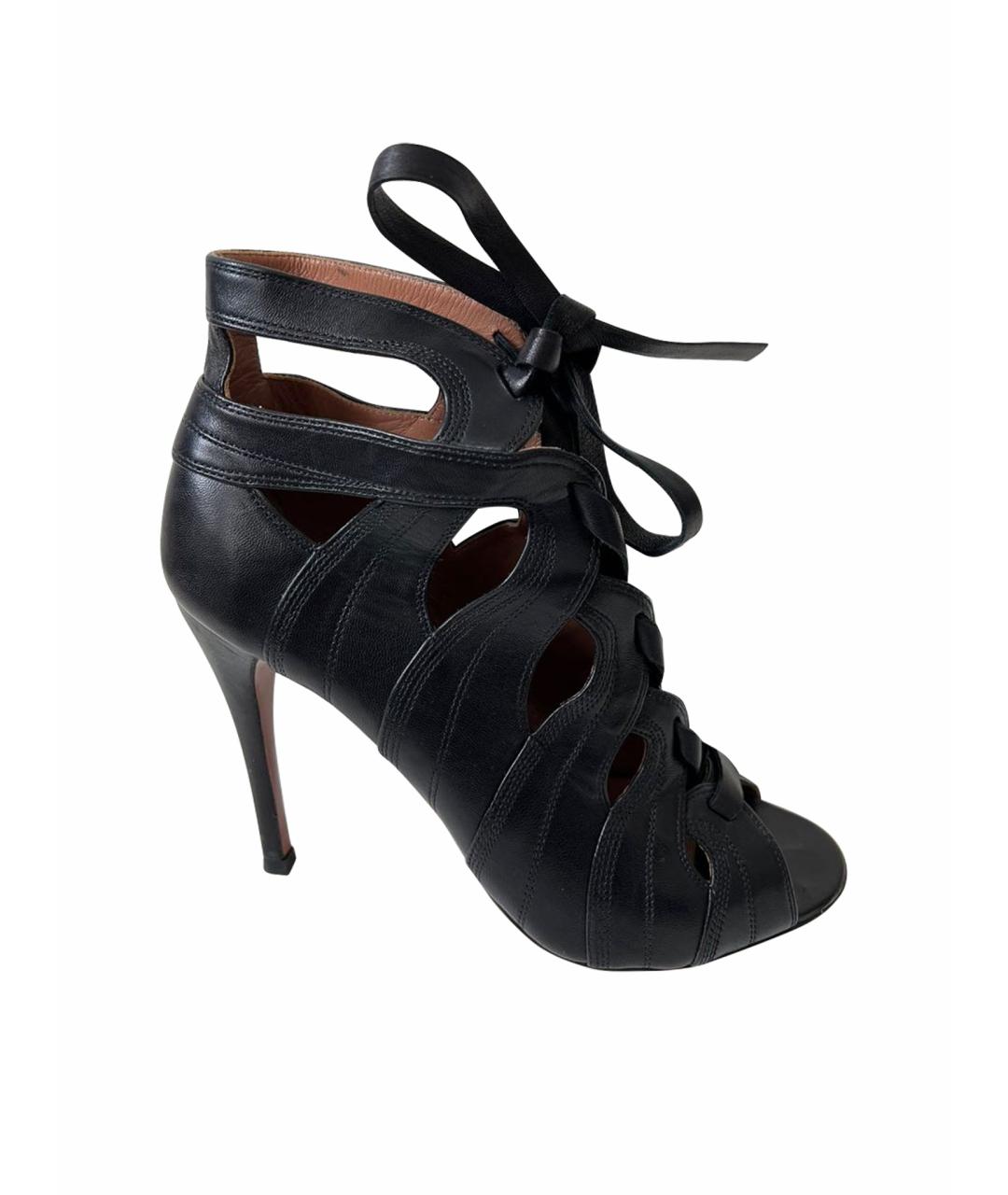 ALAIA Черные кожаные ботильоны, фото 1