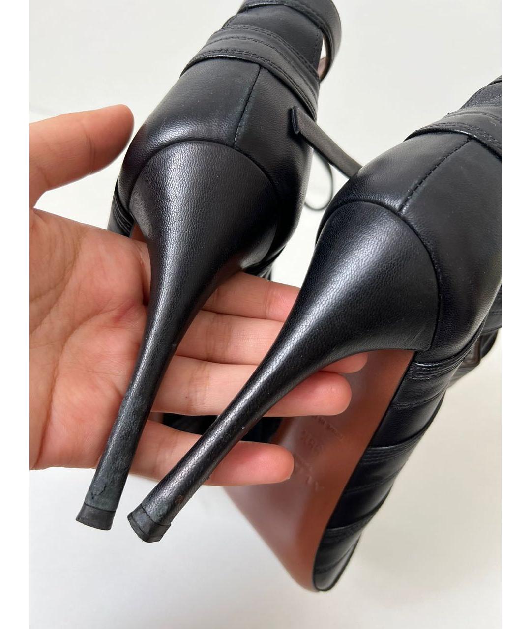 ALAIA Черные кожаные ботильоны, фото 4