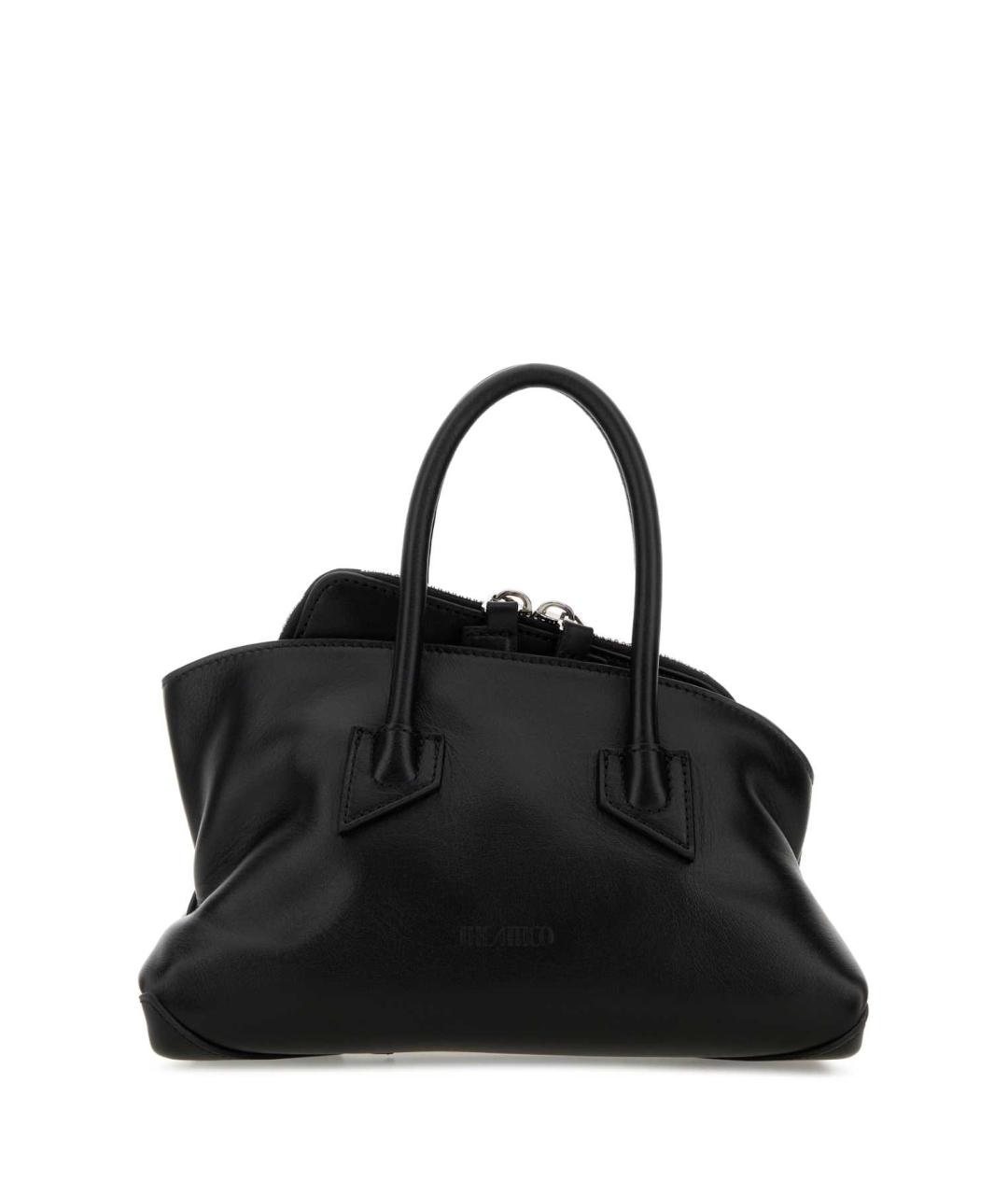 THE ATTICO Черная кожаная сумка с короткими ручками, фото 1