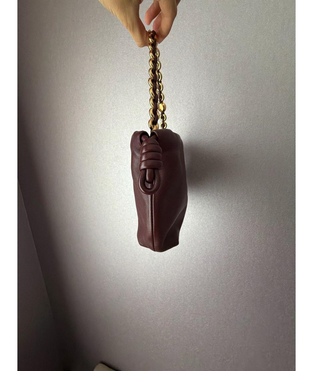 LOEWE Бордовая кожаная сумка с короткими ручками, фото 2