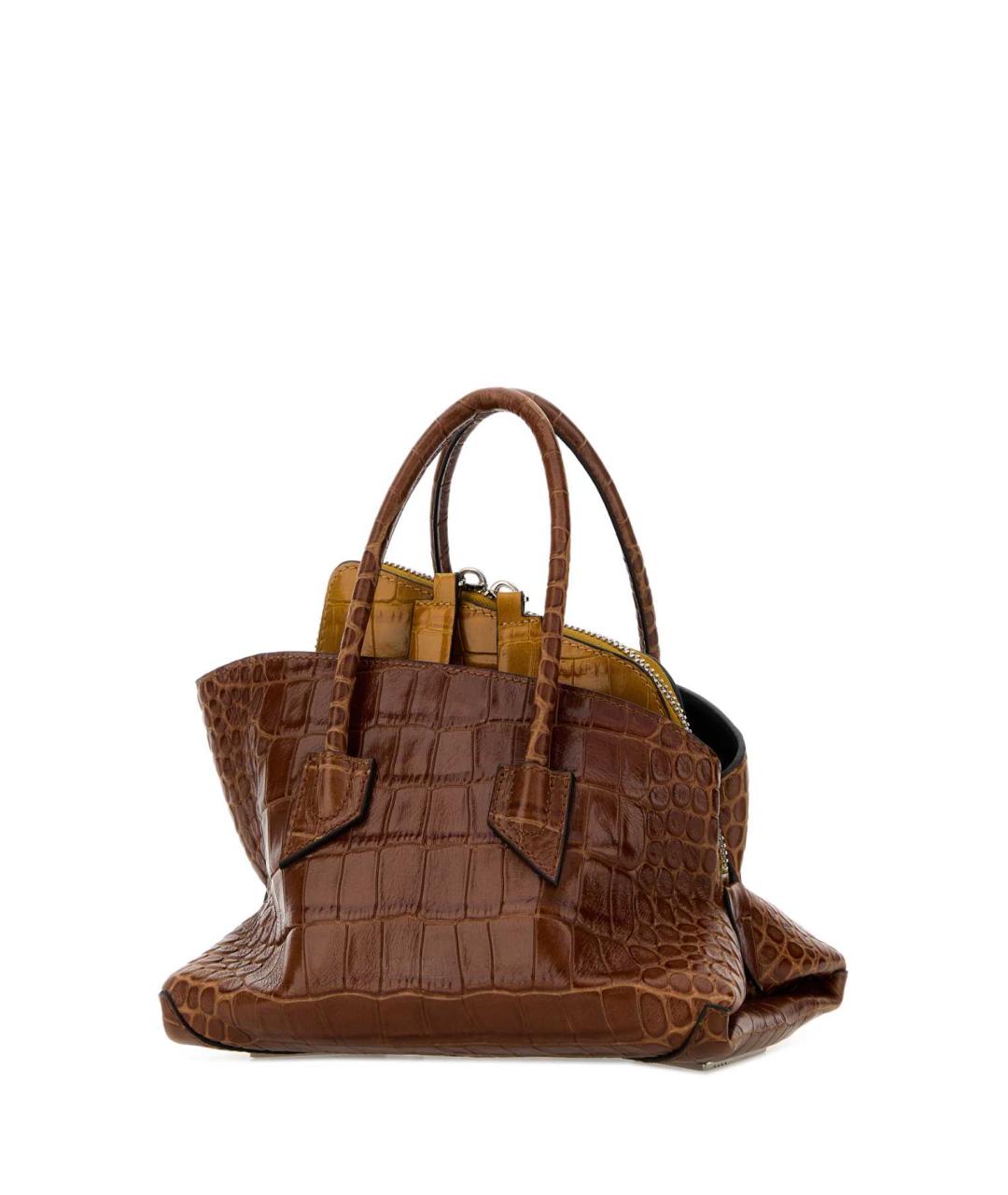 THE ATTICO Коричневая кожаная сумка тоут, фото 2