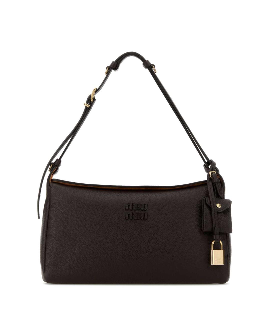 MIU MIU Коричневая кожаная сумка через плечо, фото 1