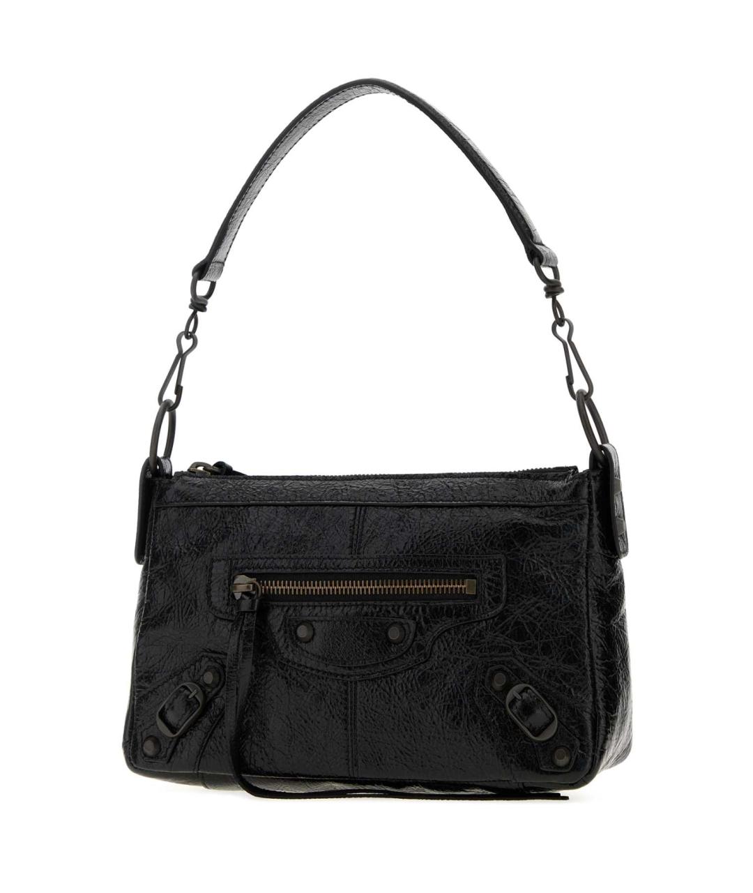 BALENCIAGA Черная кожаная сумка через плечо, фото 2
