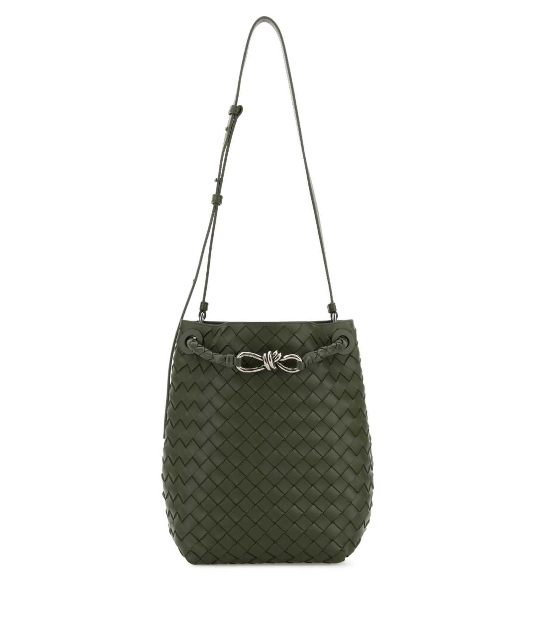 BOTTEGA VENETA Зеленая кожаная сумка через плечо, фото 1