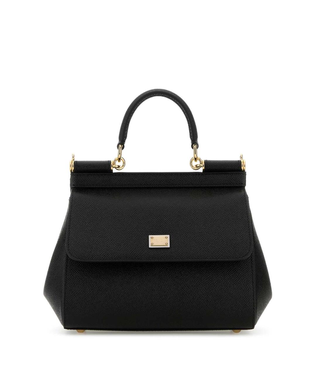 DOLCE&GABBANA Черная кожаная сумка тоут, фото 1