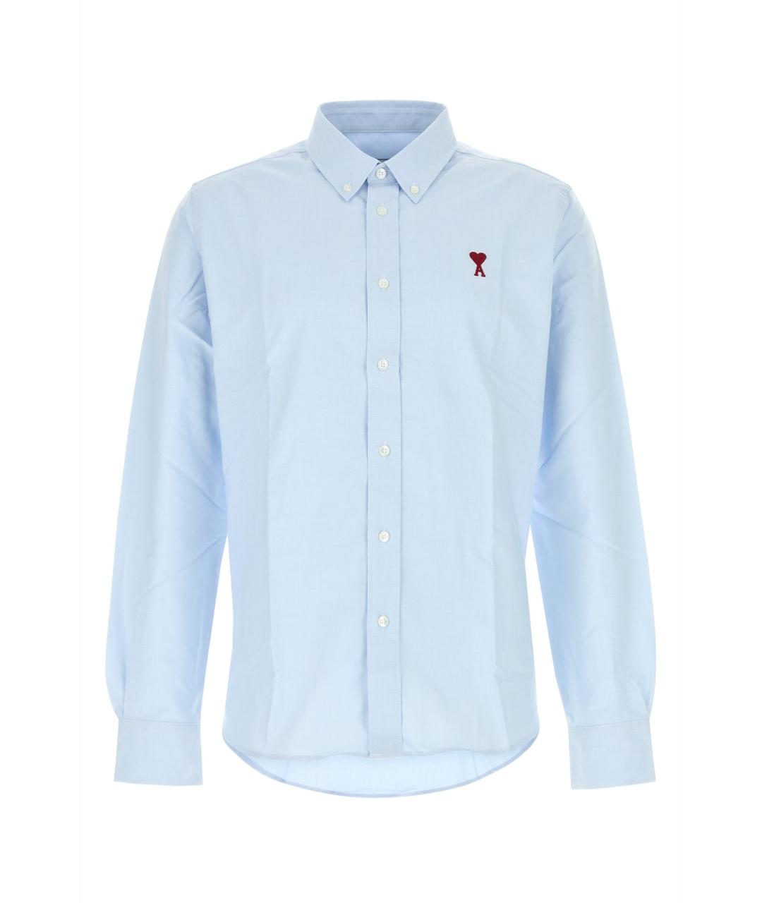 Ami Paris Голубая хлопковая кэжуал рубашка, фото 1