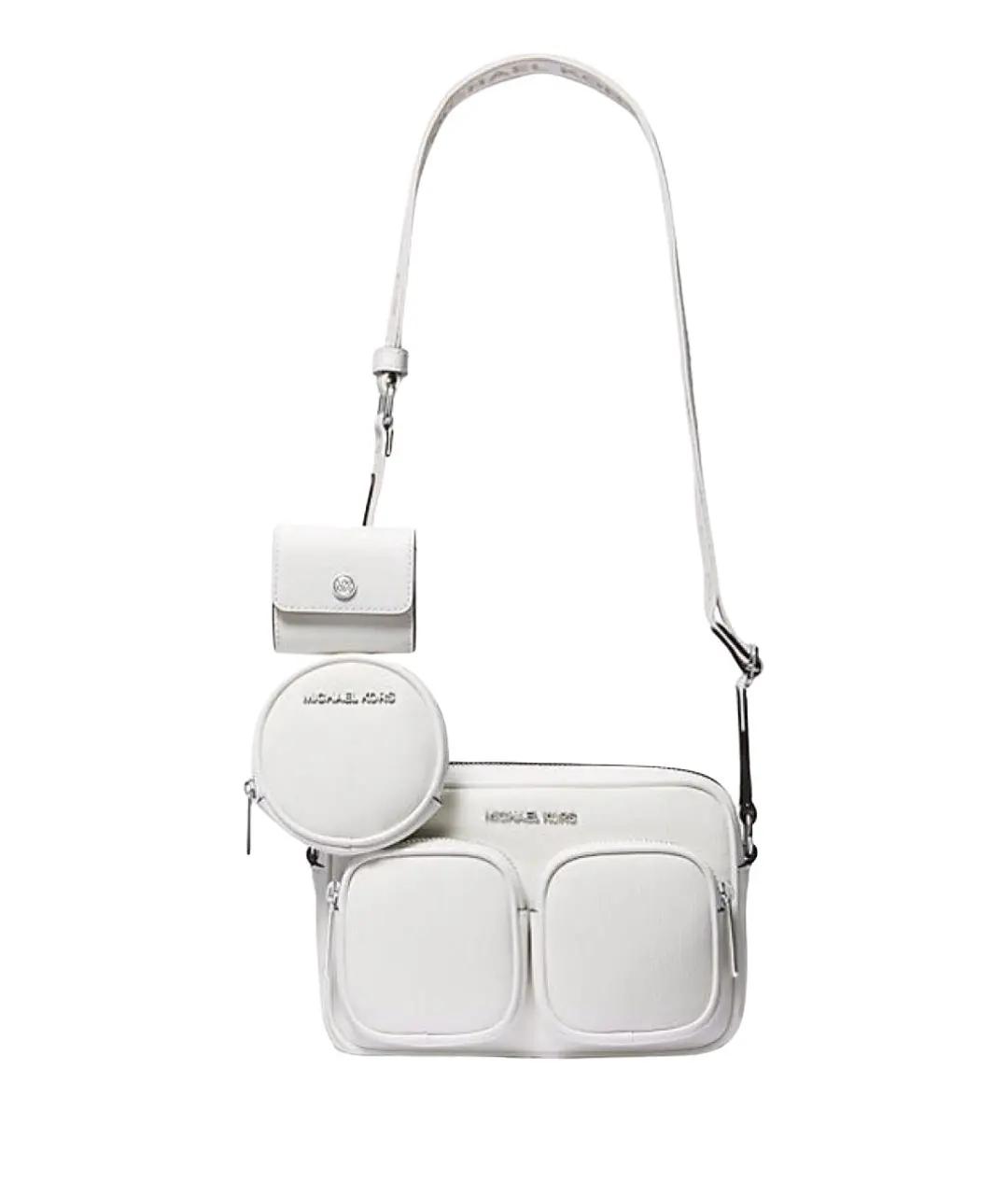 MICHAEL KORS Белая кожаная сумка через плечо, фото 8