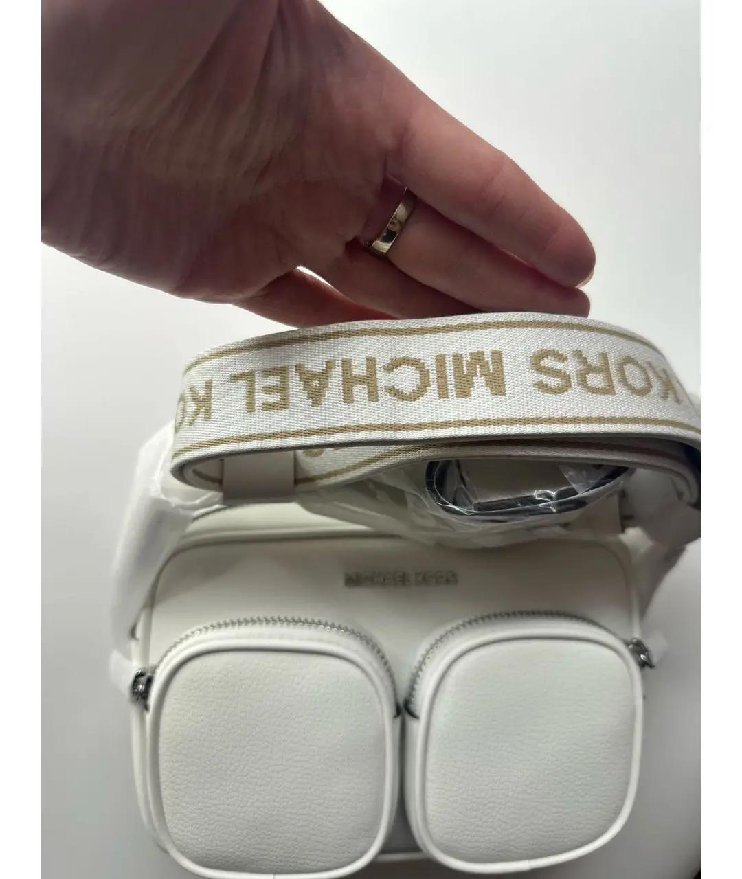 MICHAEL KORS Белая кожаная сумка через плечо, фото 5