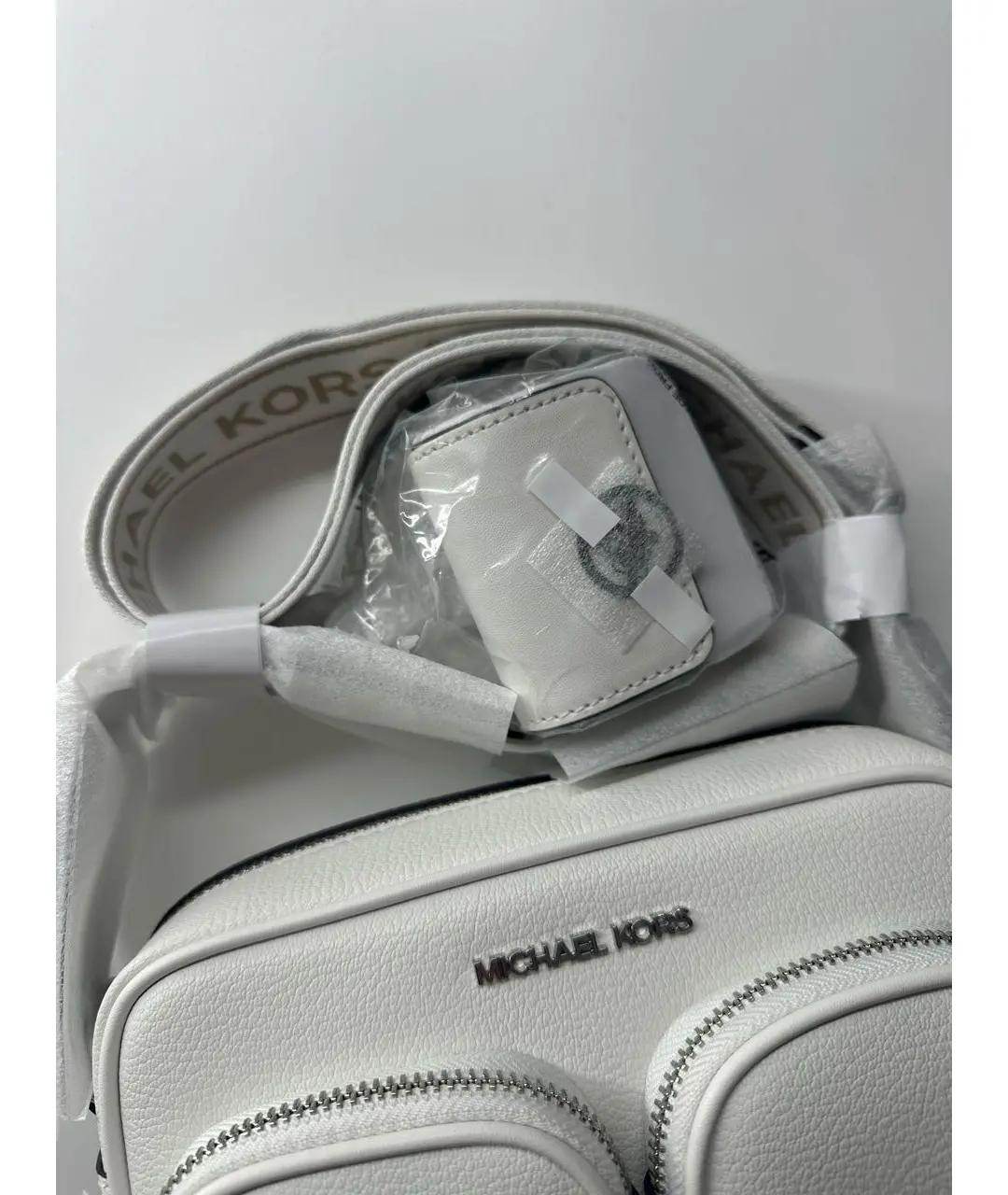 MICHAEL KORS Белая кожаная сумка через плечо, фото 6