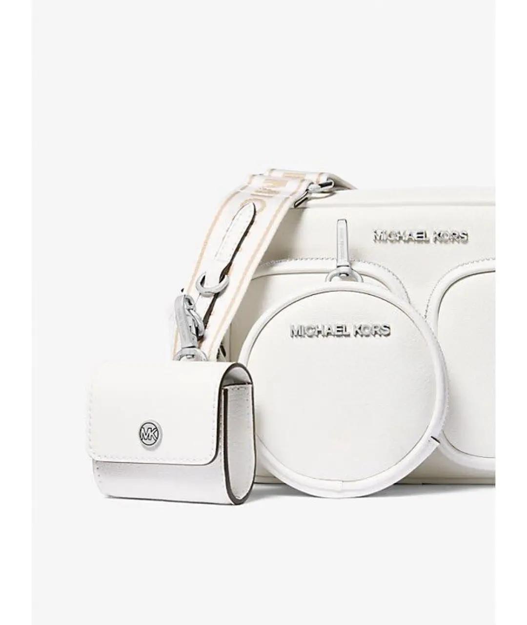 MICHAEL KORS Белая кожаная сумка через плечо, фото 4