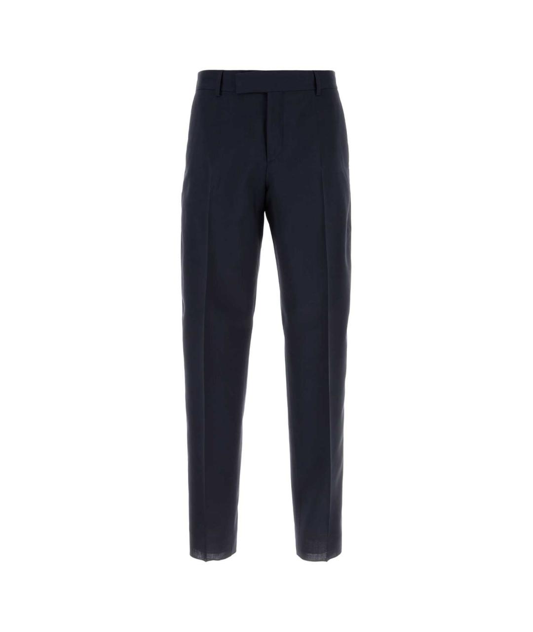 FENDI Темно-синие шерстяные повседневные брюки, фото 1
