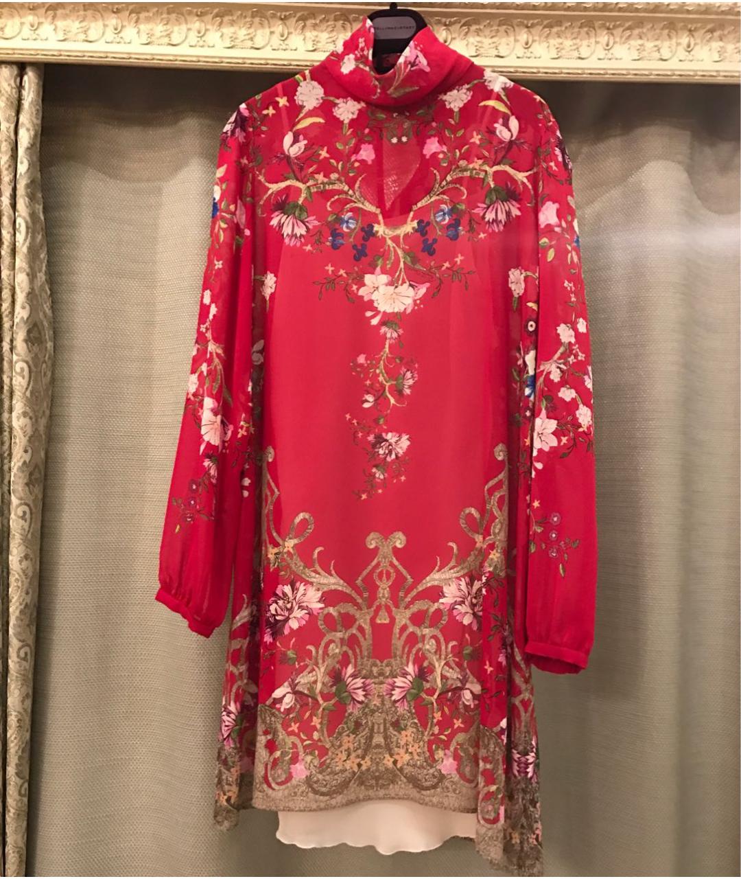 ROBERTO CAVALLI Красное шелковое вечернее платье, фото 5