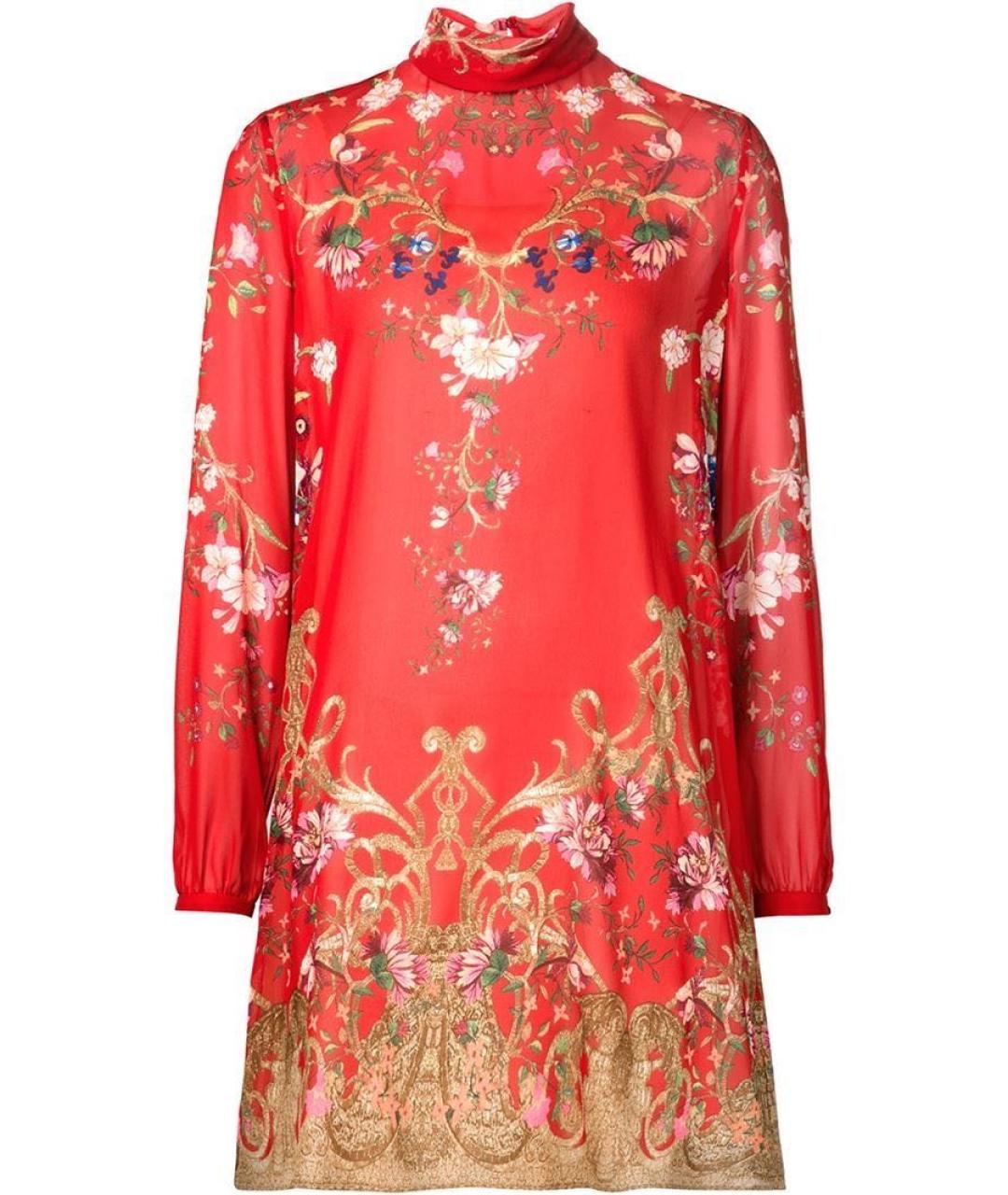 ROBERTO CAVALLI Красное шелковое вечернее платье, фото 9